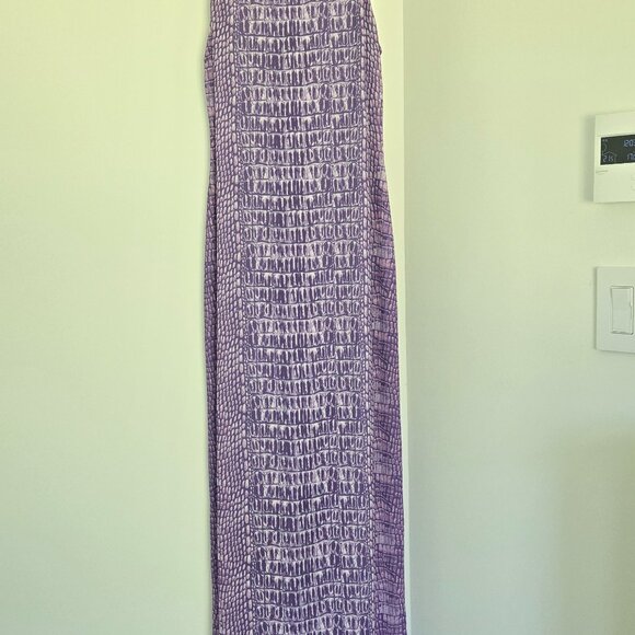 AFRM Poste Maxi Length Bodycon Dress Purple Croc - Picture 3 of 3